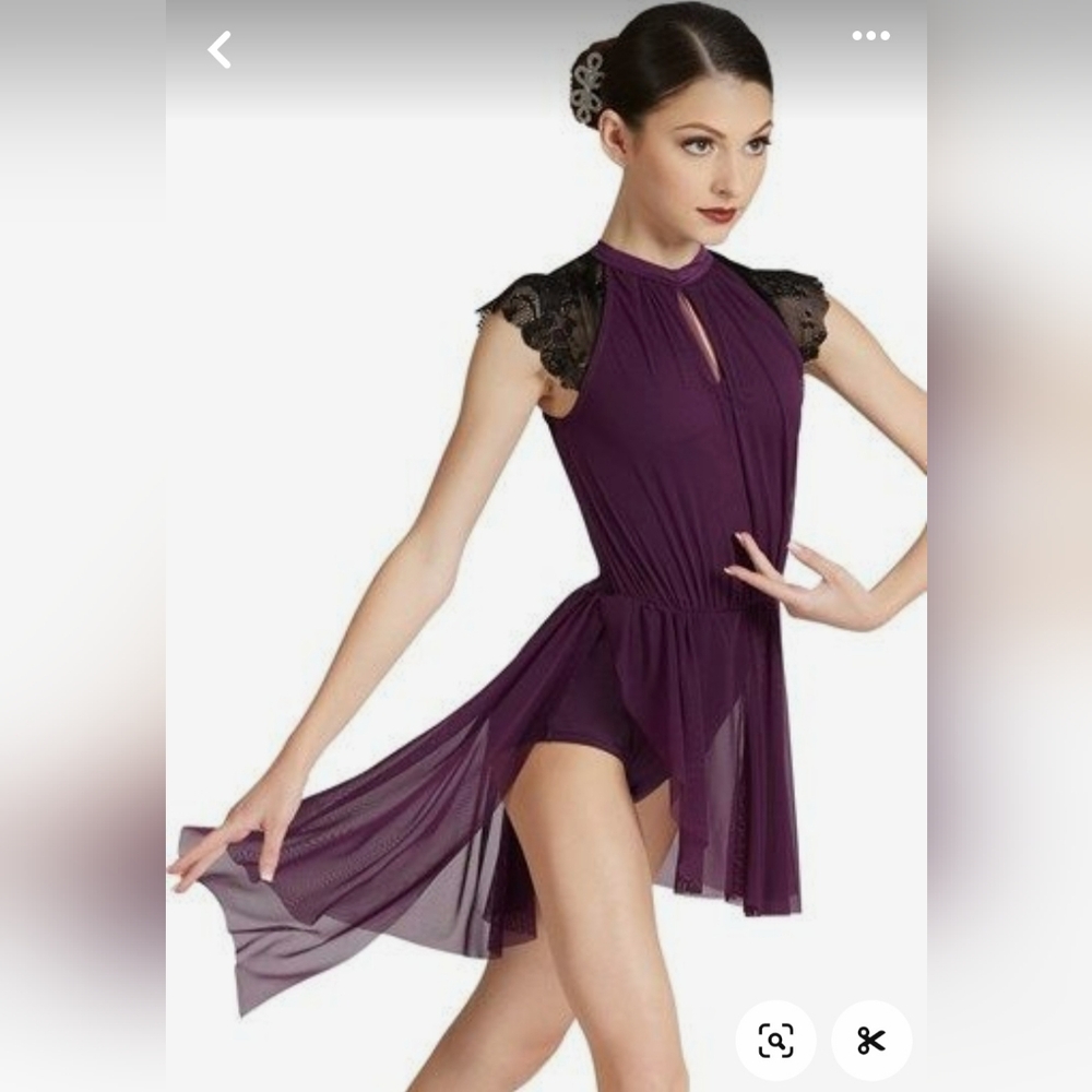 Weissman Lace Cap Sleeve Dress Small Adult,  Color Purple